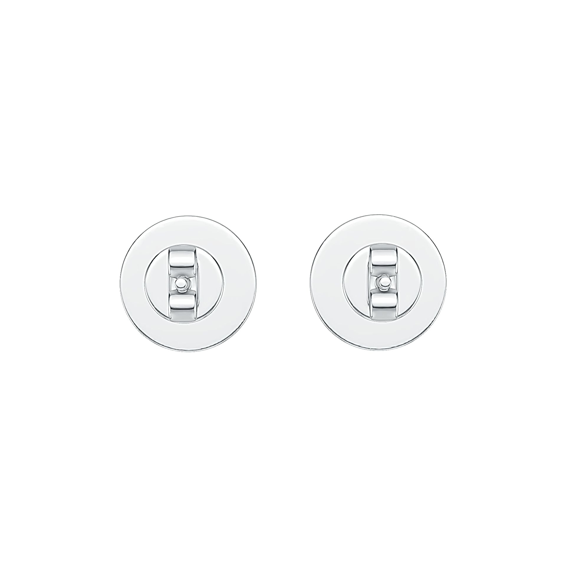 Platinum Semi Mount Earrings Setting Round RD 8x8mm Cabochon Stud DHJ