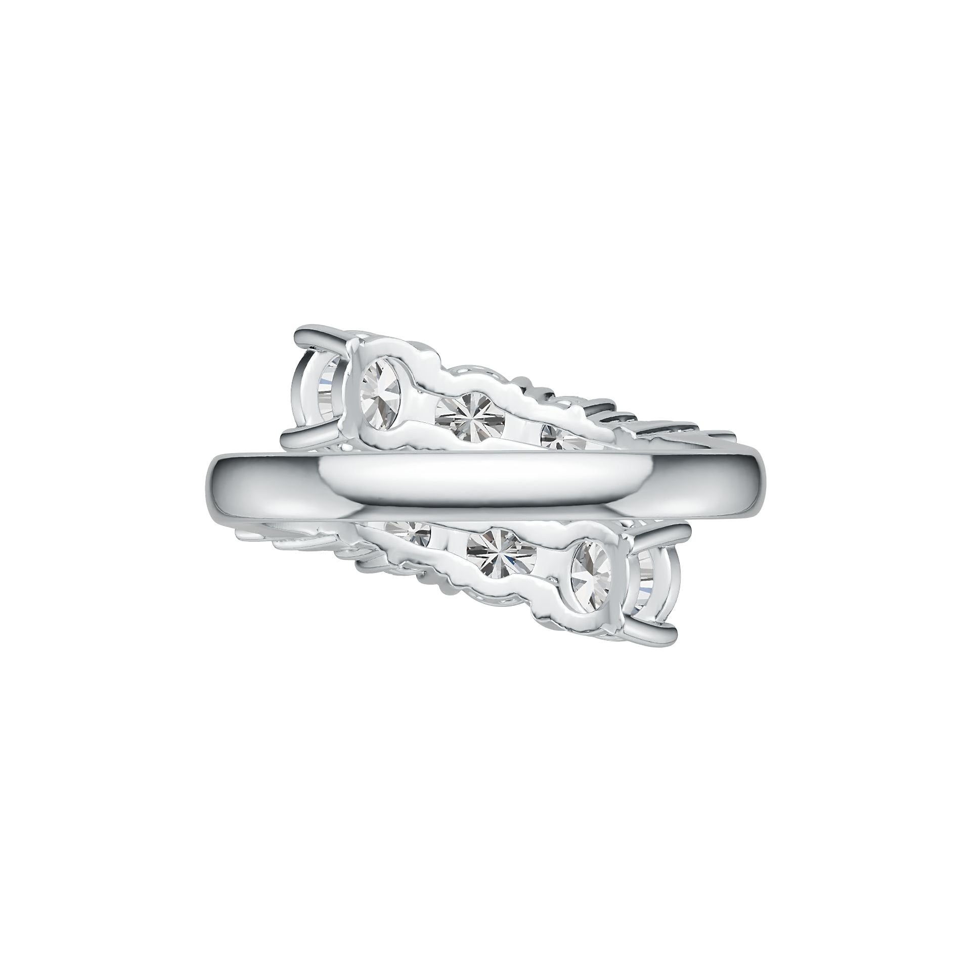 Platinum Semi Mount Ring Setting Round RD 6X6mm 5X5mm 4X4mm 3X3mm DHJ