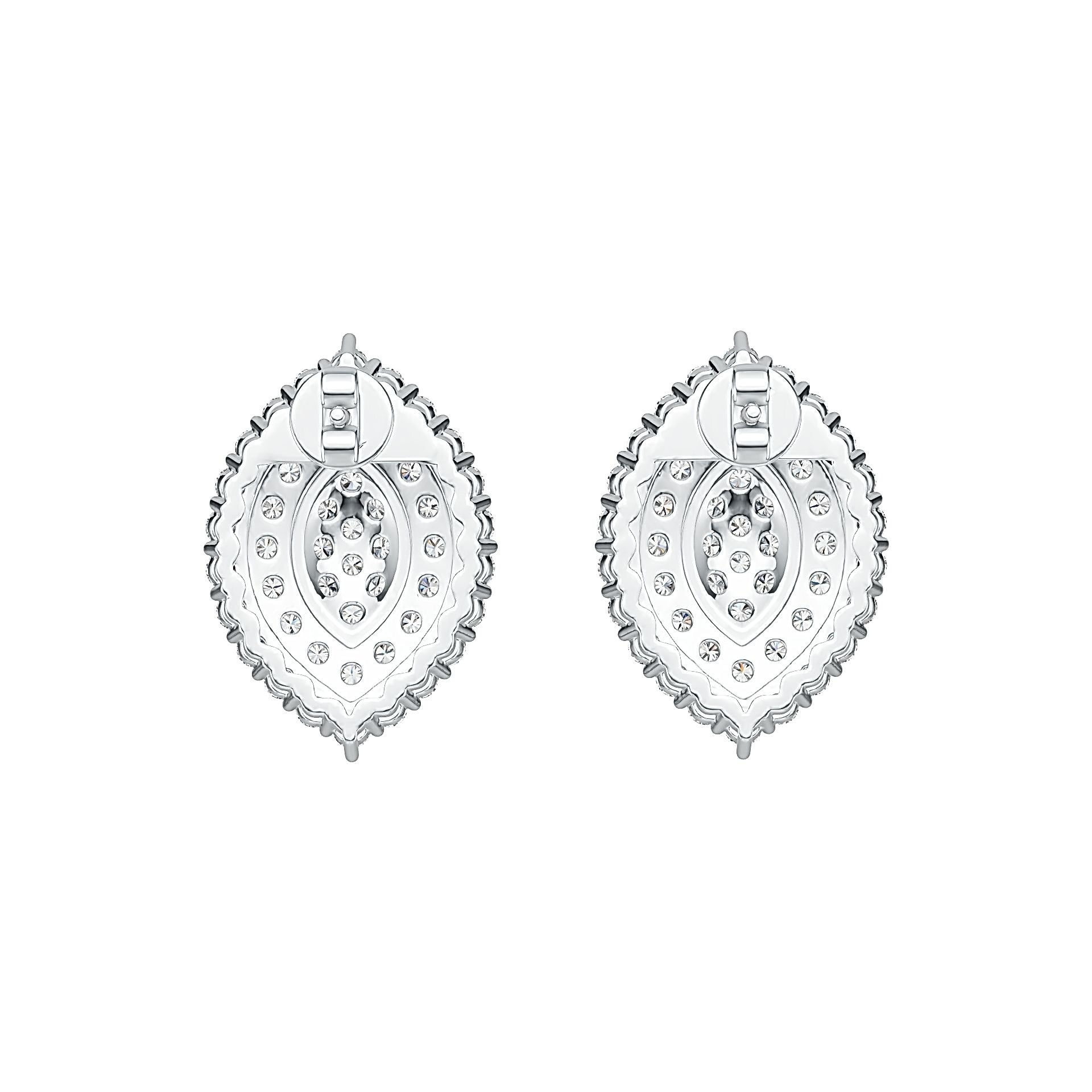 10K Gold Cluster Stud Earrings with or Moissanite Moissanite Accent DHJ