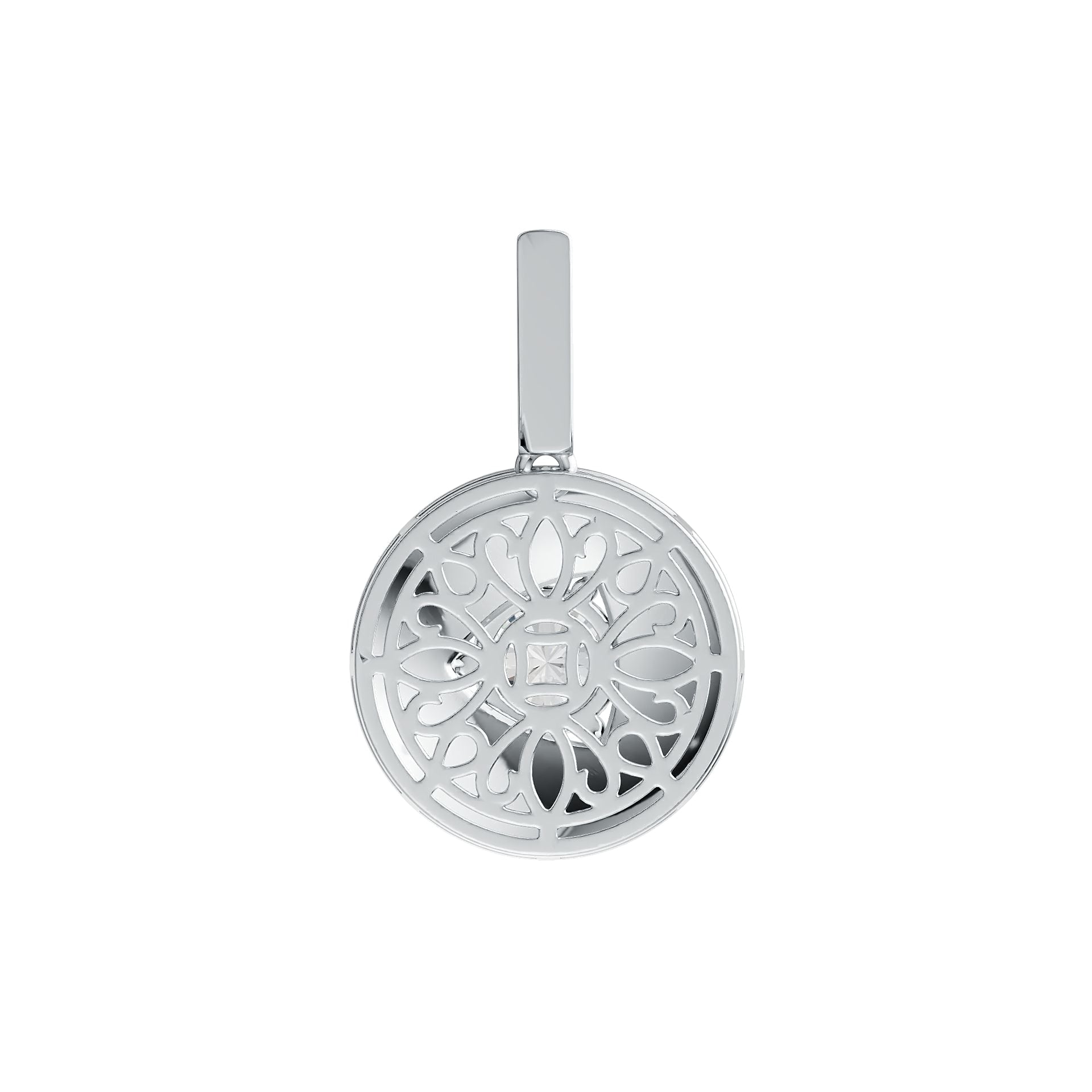Sterling Silver Semi Mount Pendant Setting Round RD 8x8mm DHJ