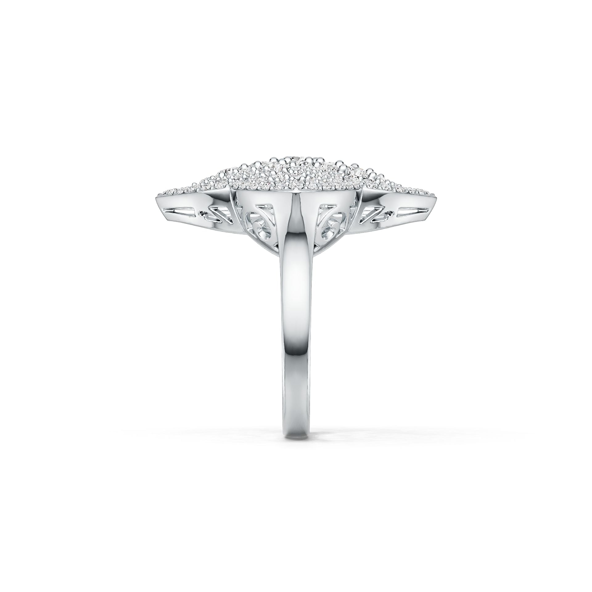 14K Gold Semi Mount Ring Setting Round RD 3.5mm Diamond Accent DHJ
