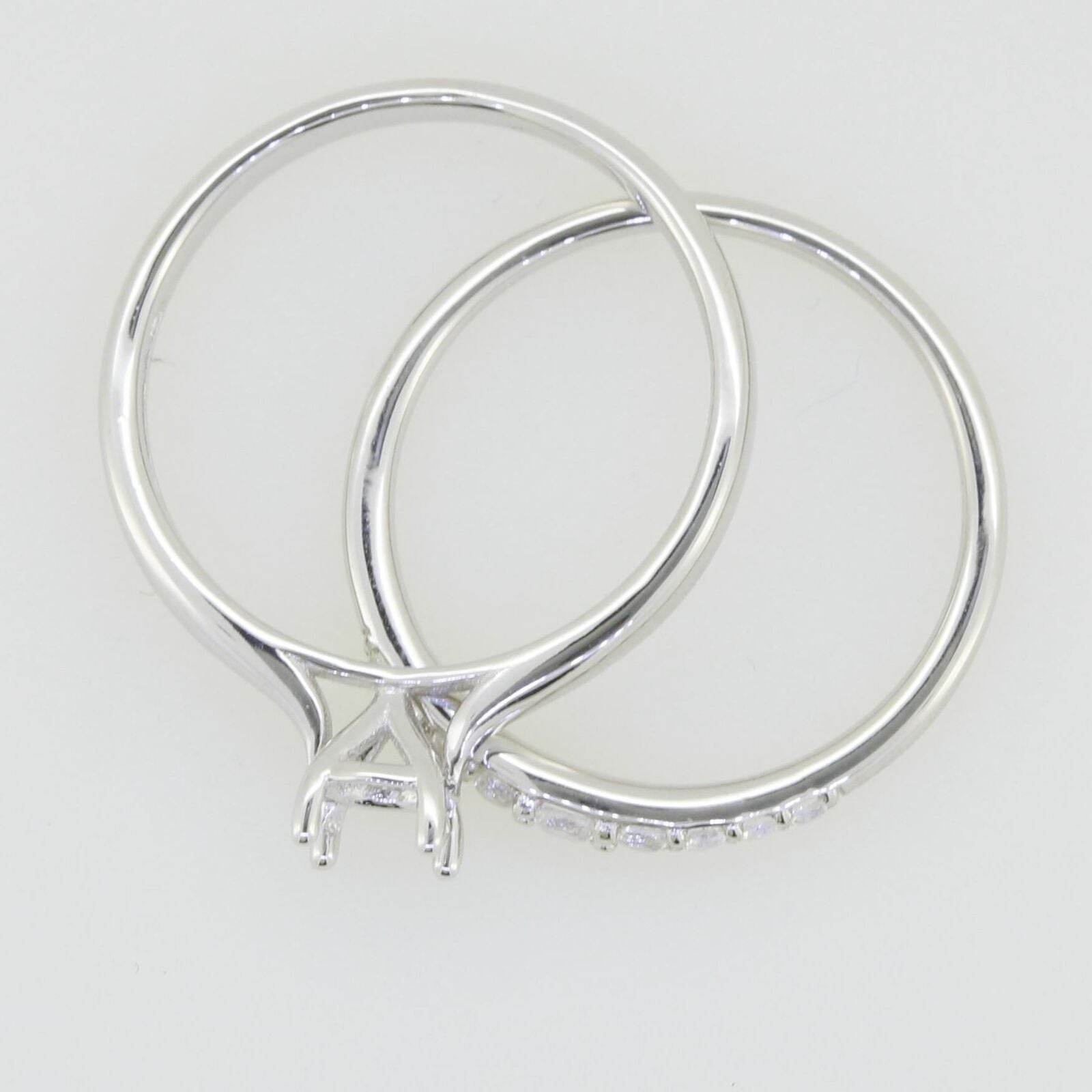 14K Gold Semi Mount Ring Setting Round RD 5x5mm Diamond Accent Syzjewelry