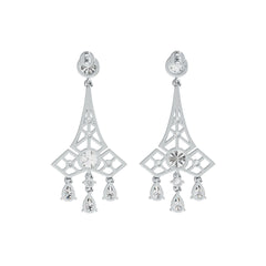 Sterling Silver Semi Mount Earrings Setting Round RD 9x9mm RD 5x5mm PE 6X4mm DHJ