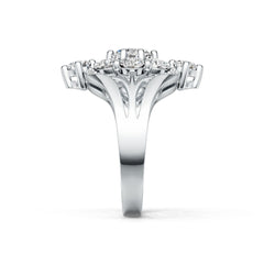 Platinum Semi Mount Ring Setting Round RD 6x6mm RD 3.5mm Diamond Accent DHJ