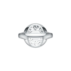 18K Gold Ring Starburst Celtic Knot Compass Theme Diamond Accent DHJ