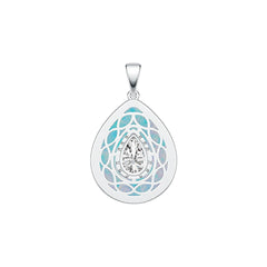 Platinum Semi Mount Pendant Setting Pear PE 25X20mm Diamond Accent DHJ