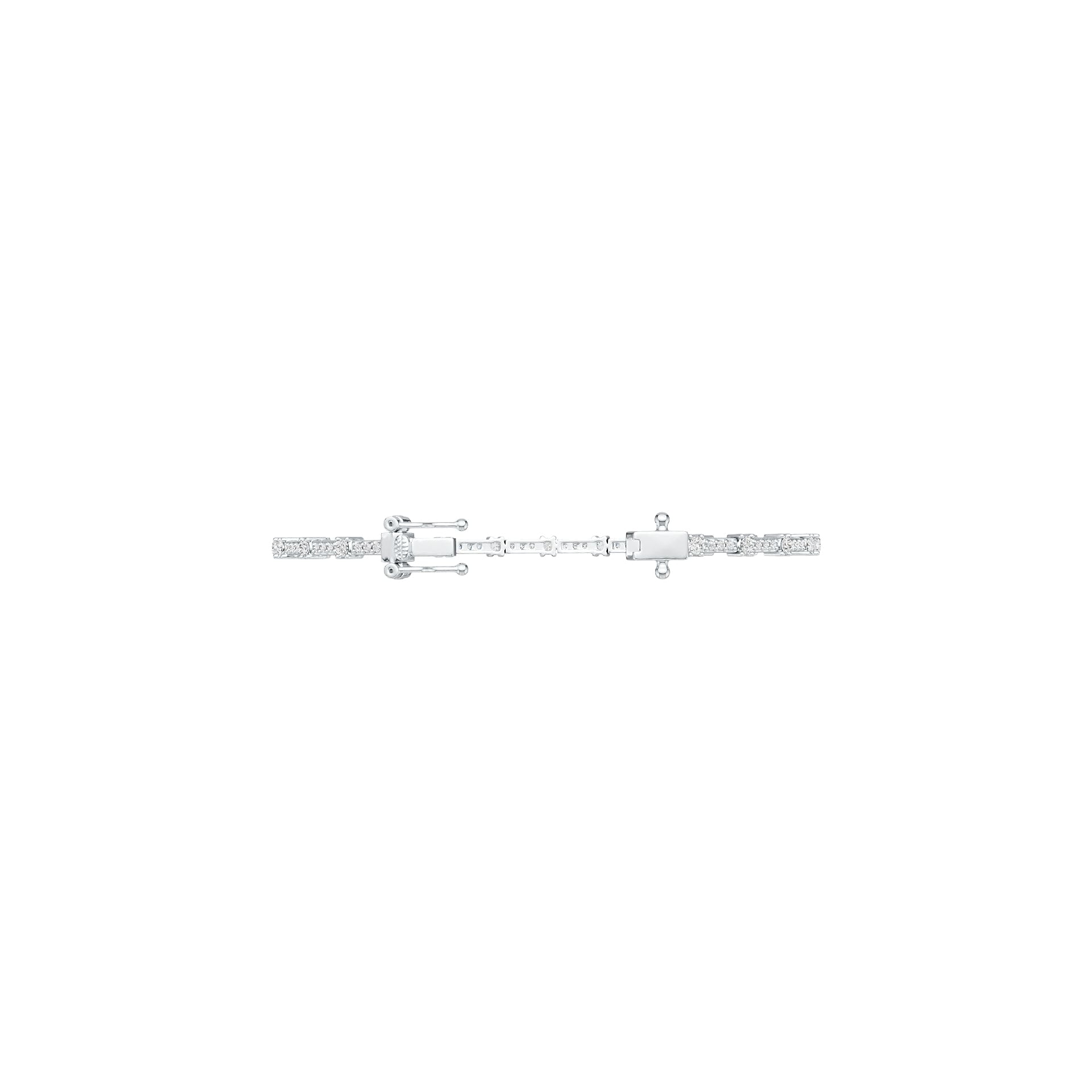 Sterling Silver Bracelet with White Topaz or Moissanite DHJ