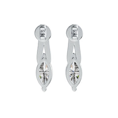 Sterling Silver Semi Mount Earrings Setting Marquise MQ 9X4.5mm with White Topaz DHJ
