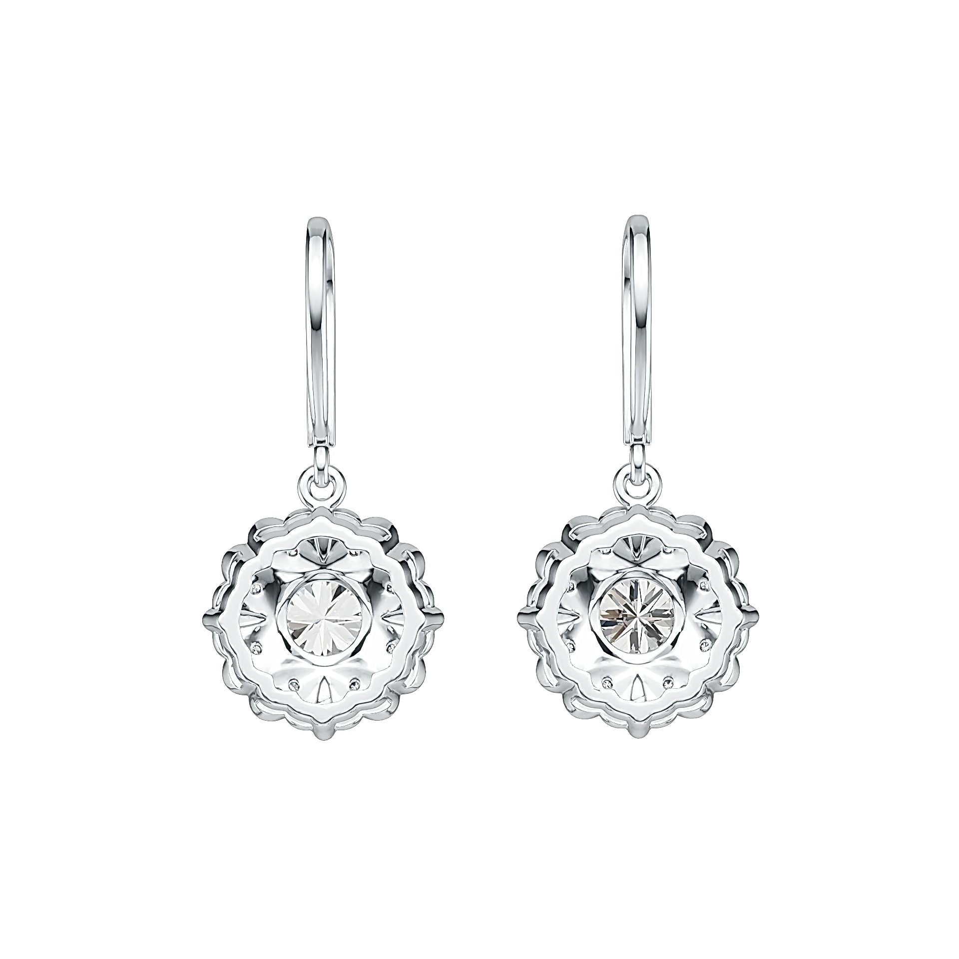 14K Gold Semi Mount Earrings Setting Round RD 6x6mm Diamond Accent DHJ