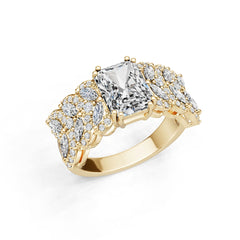 18K Gold Semi Mount Ring Setting Emerald Em 9x7mm Diamond Accent Syz Jewelry
