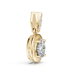 18K Gold Semi Mount Pendant Setting Oval Ov 7x5mm Diamond Accent Syz Jewelry
