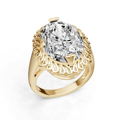 10K Gold Semi Mount Ring Setting Oval Ov 17x13mm Moissanite Accent Syz Jewelry