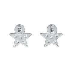 Sterling Silver Earrings Star Theme with White Topaz or Moissanite Stud DHJ