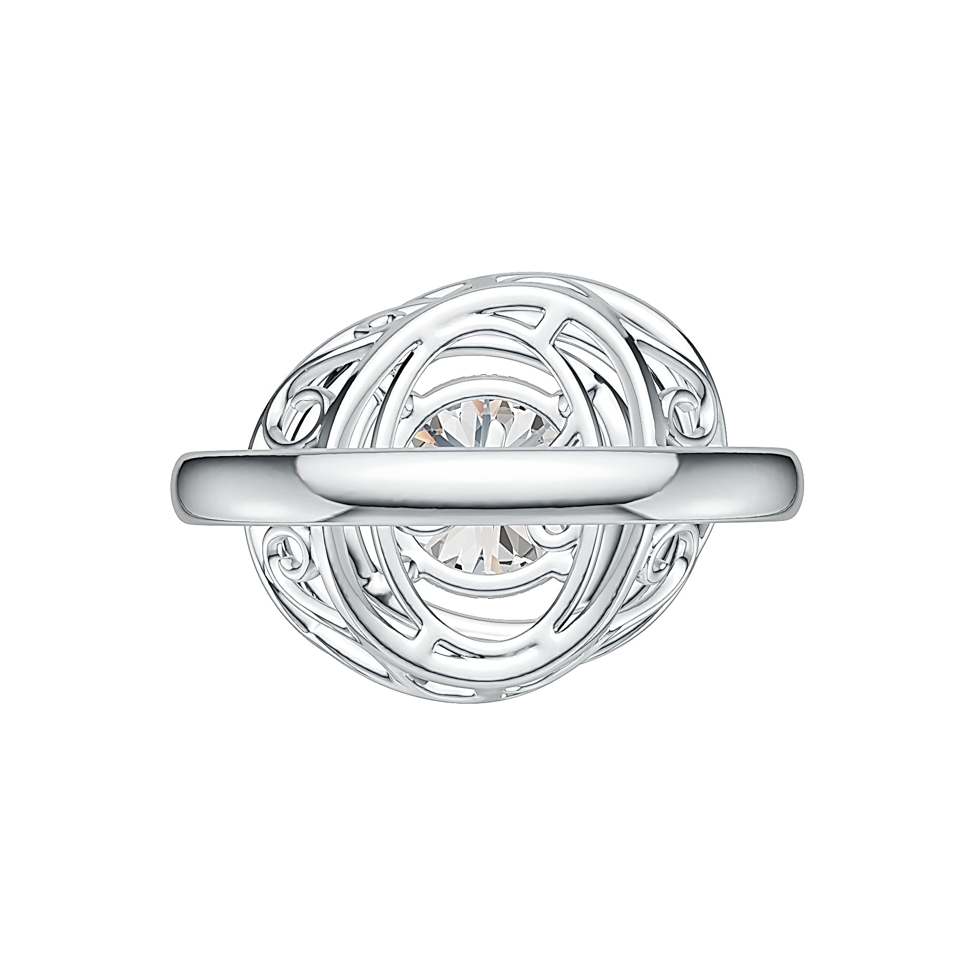 Sterling Silver Semi Mount Ring Setting Round RD 9x9mm Swirl Infinity Design Syzjewelry