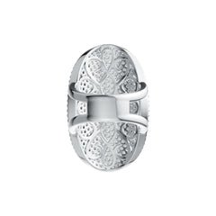 Sterling Silver Pave Set Cocktail Ring with White Topaz or Moissanite - Syzjewelry