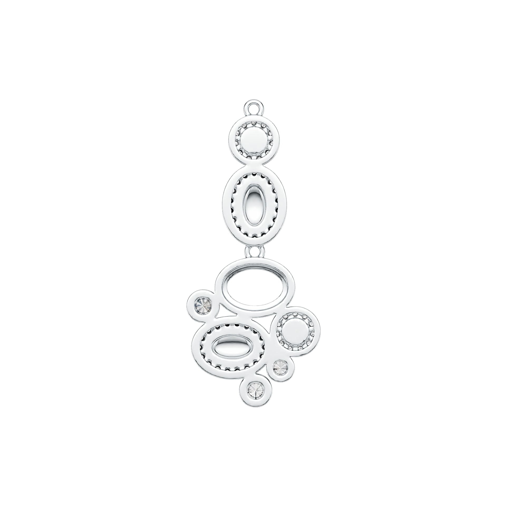 18K Gold Pendant Round Oval Shape Cluster Theme with or Moissanite Diamond Accent DHJ