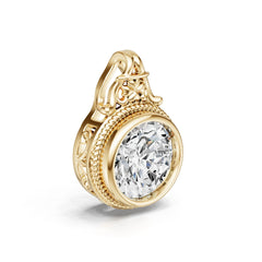 14K Gold Semi Mount Pendant Setting Round Ro 6x6mm Syz Jewelry