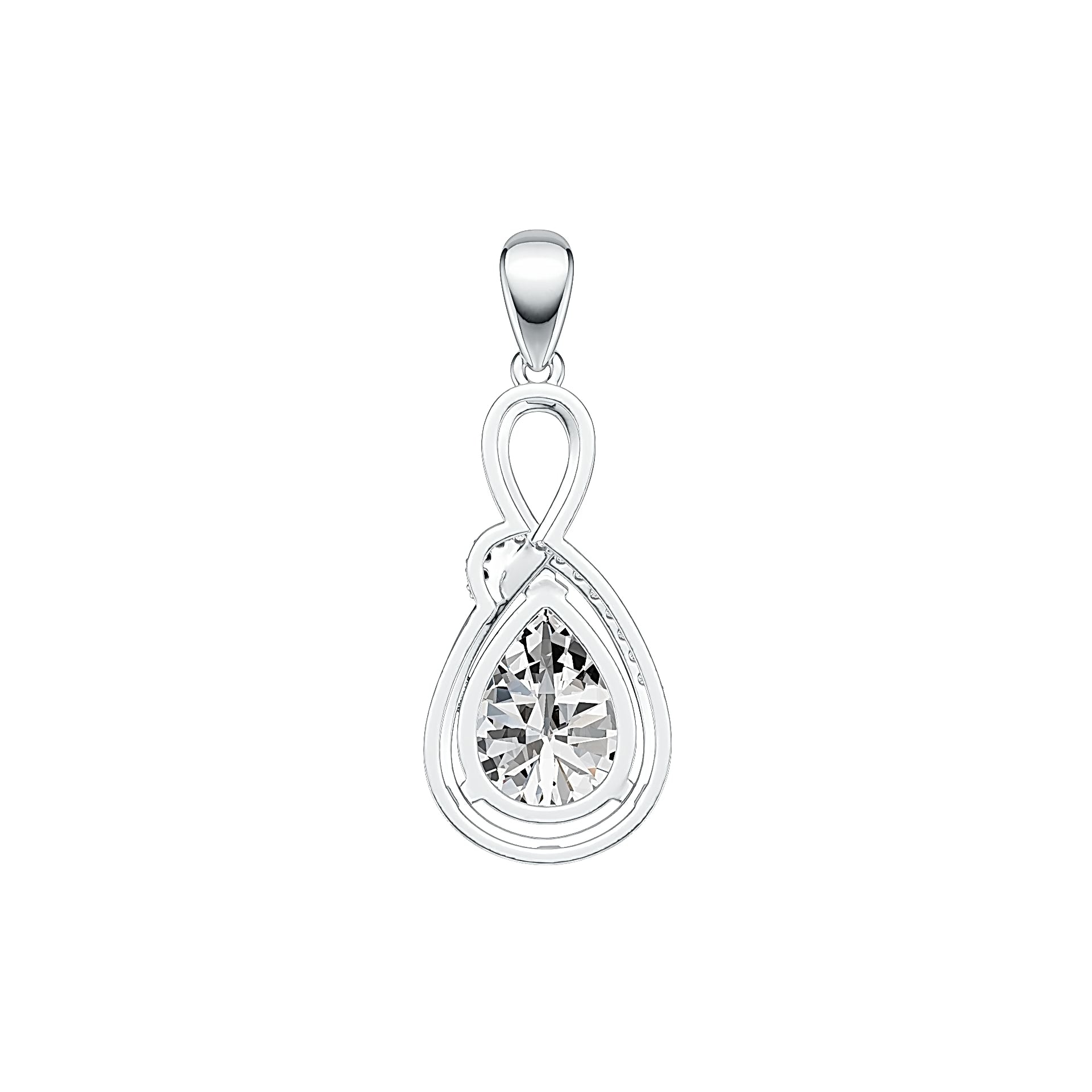 Sterling Silver Semi Mount Pendant Setting Pear PE 12.9x9.5mm W/ Topaz Syzjewelry