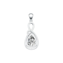 Sterling Silver Semi Mount Pendant Setting Pear PE 12.9x9.5mm W/ Topaz Syzjewelry