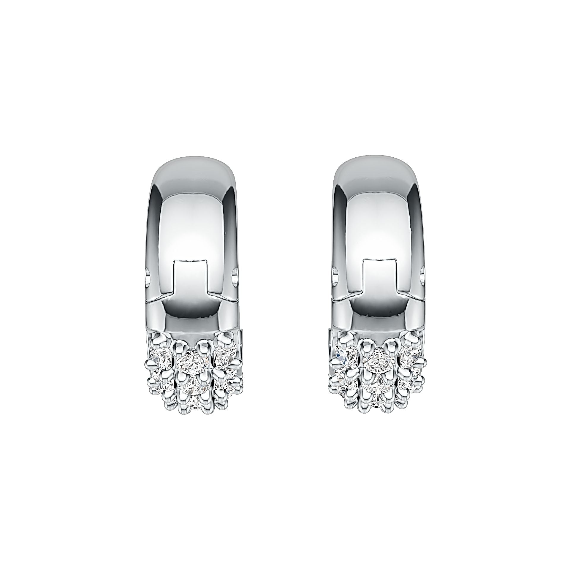 14K Gold Hoop Earrings with or Moissanite Diamond Accent DHJ