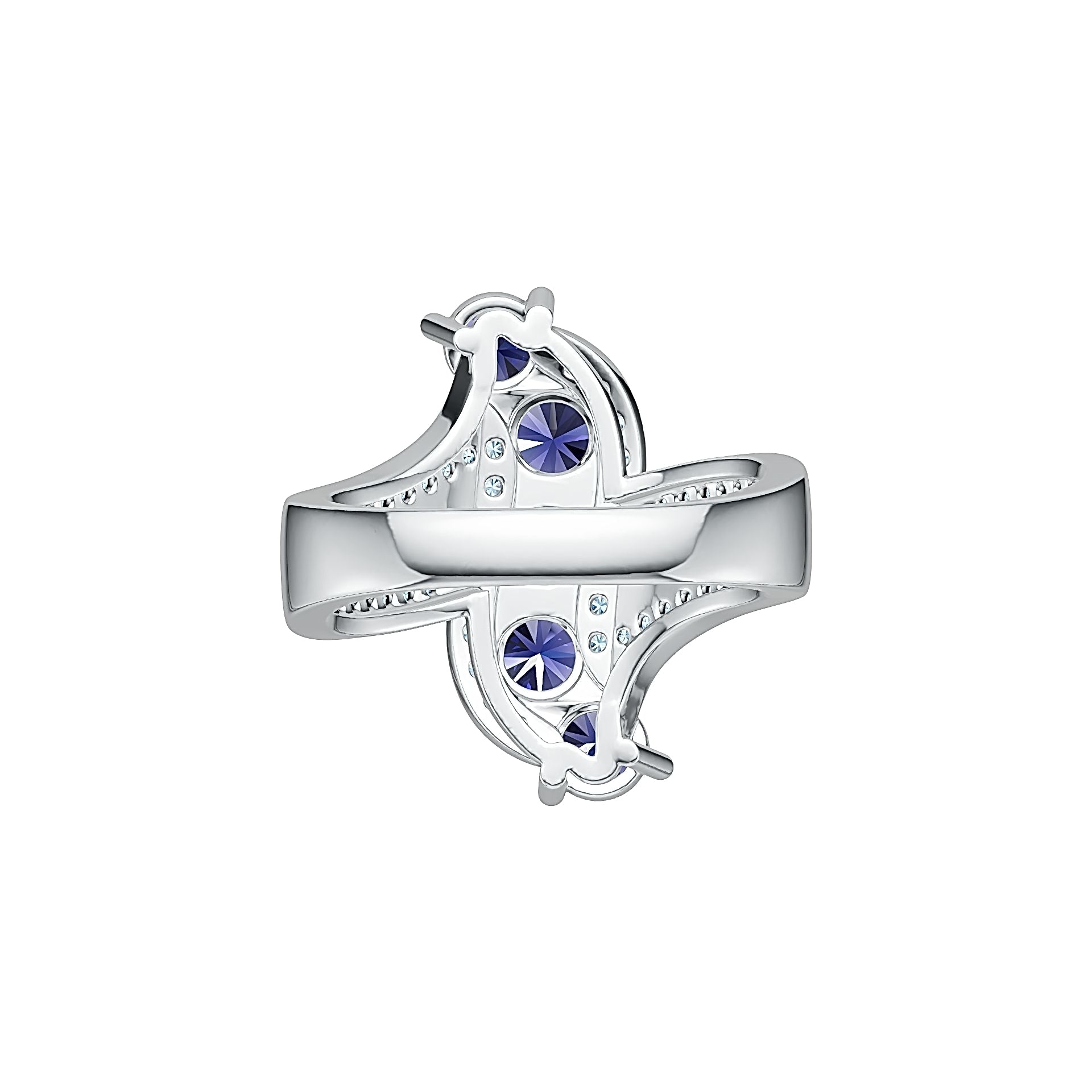 14K Gold Semi Mount Ring Setting Round RD 4.5x4.5mm with White Topaz Diamond Accent DHJ