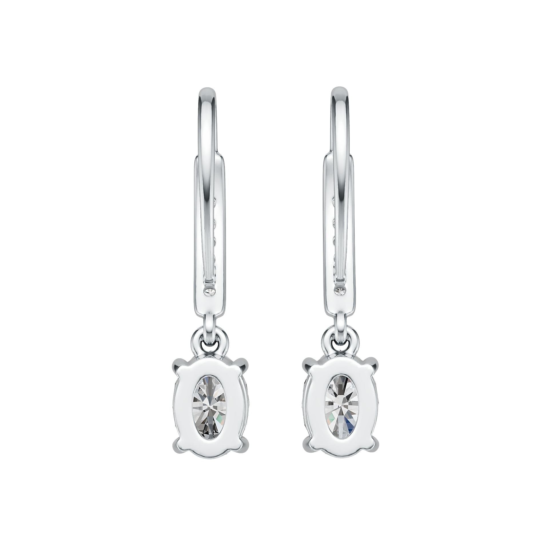 Sterling Silver Semi Mount Earrings Setting Oval OV 7x5mm with White Topaz DHJ