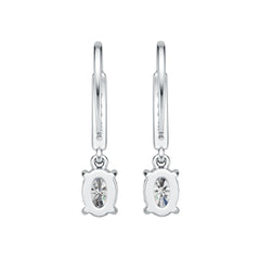 Sterling Silver Semi Mount Earrings Setting Oval OV 7x5mm with White Topaz DHJ