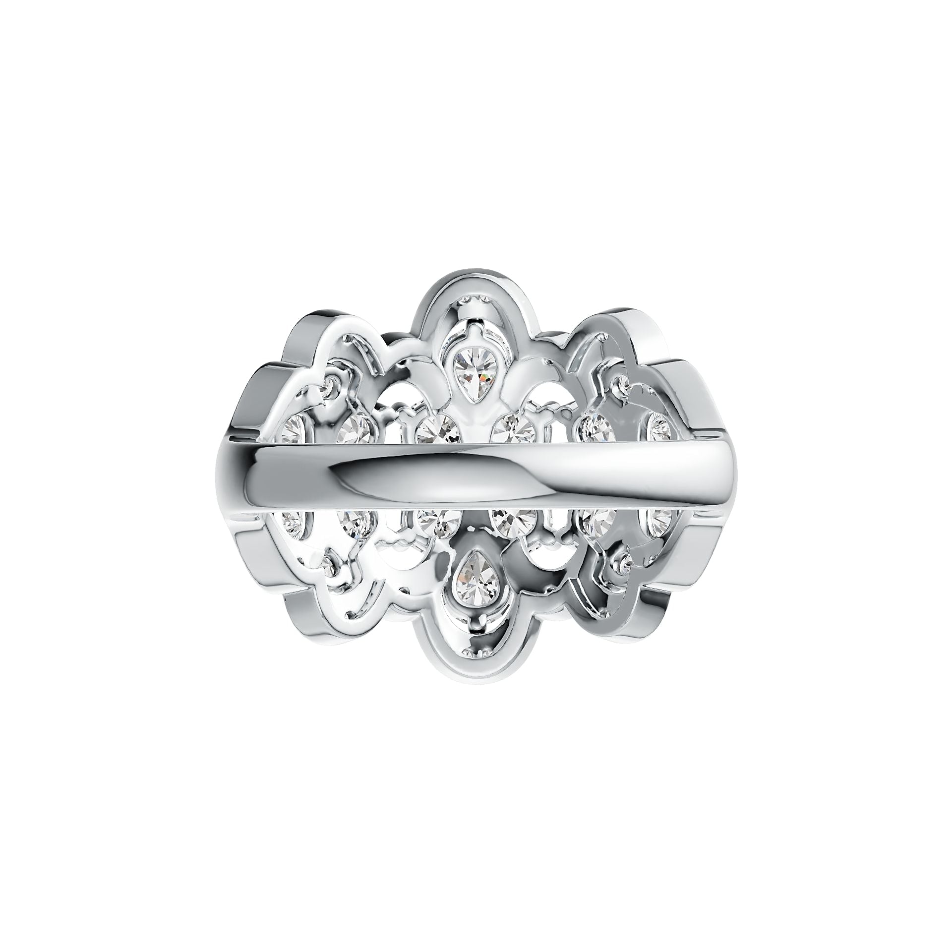 18K Gold Semi Mount Ring Setting Pear PE 4X3mm Diamond Accent DHJ