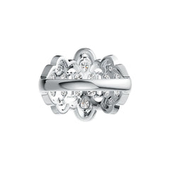 18K Gold Semi Mount Ring Setting Pear PE 4X3mm Diamond Accent DHJ