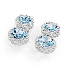 18K Gold Semi Mount Earrings Setting Oval Ov 9x6mm Diamond Accent Syz Jewelry