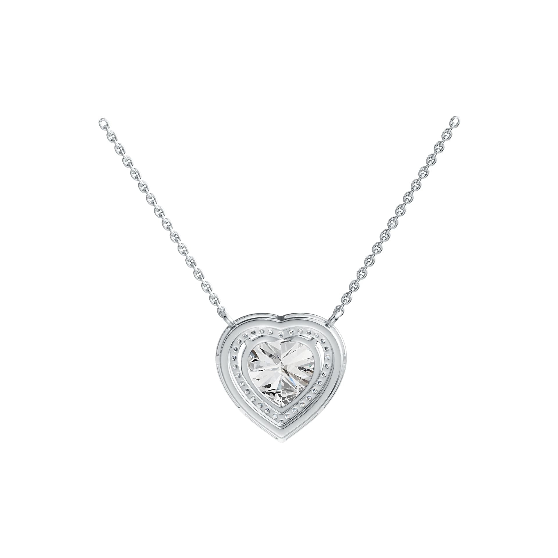 10K Gold Semi Mount Pendant Setting Heart HT 12X12mm Moissanite Accent DHJ