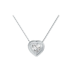 10K Gold Semi Mount Pendant Setting Heart HT 12X12mm Moissanite Accent DHJ