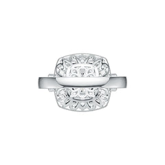 14K Gold Semi Mount Ring Setting Round RD 7x7mm with White Topaz Diamond Accent DHJ