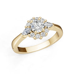 Platinum Semi Mount Ring Setting Round Ro 5x3mm Diamond Accent Syz Jewelry