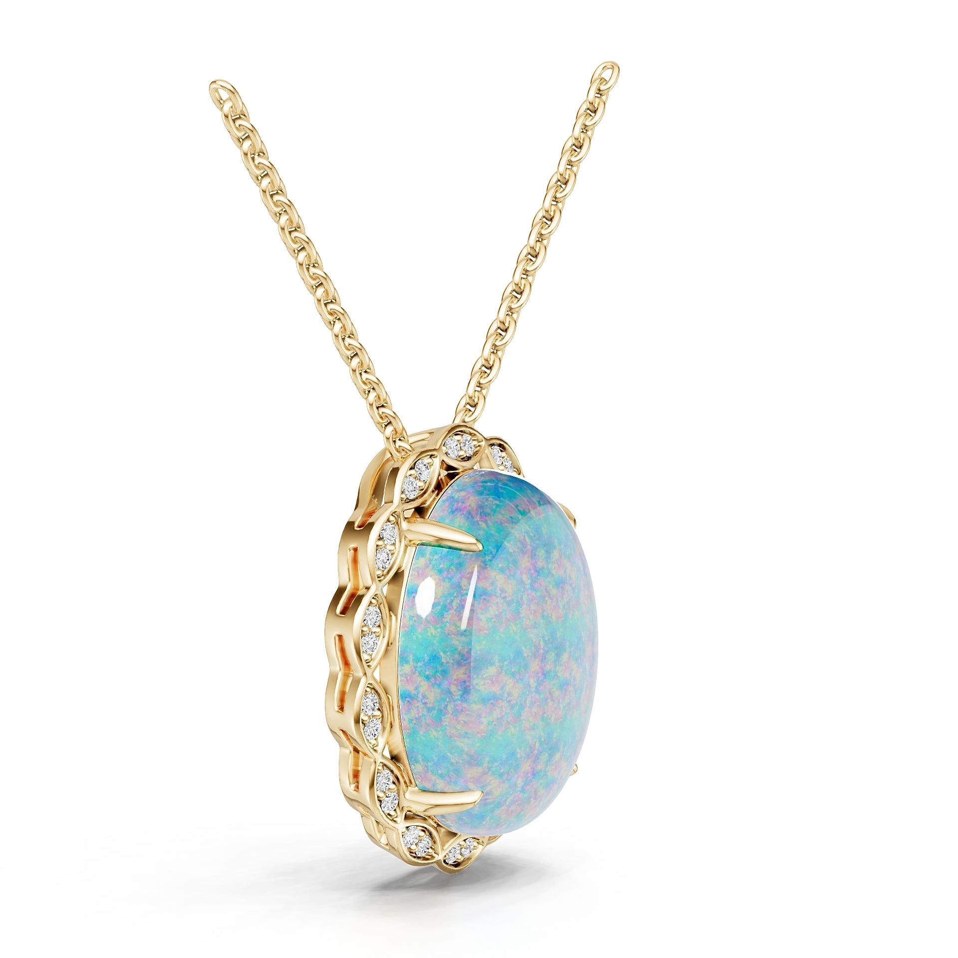 14K Gold Semi Mount Pendant Setting Round Ro 18x13mm Syz Jewelry
