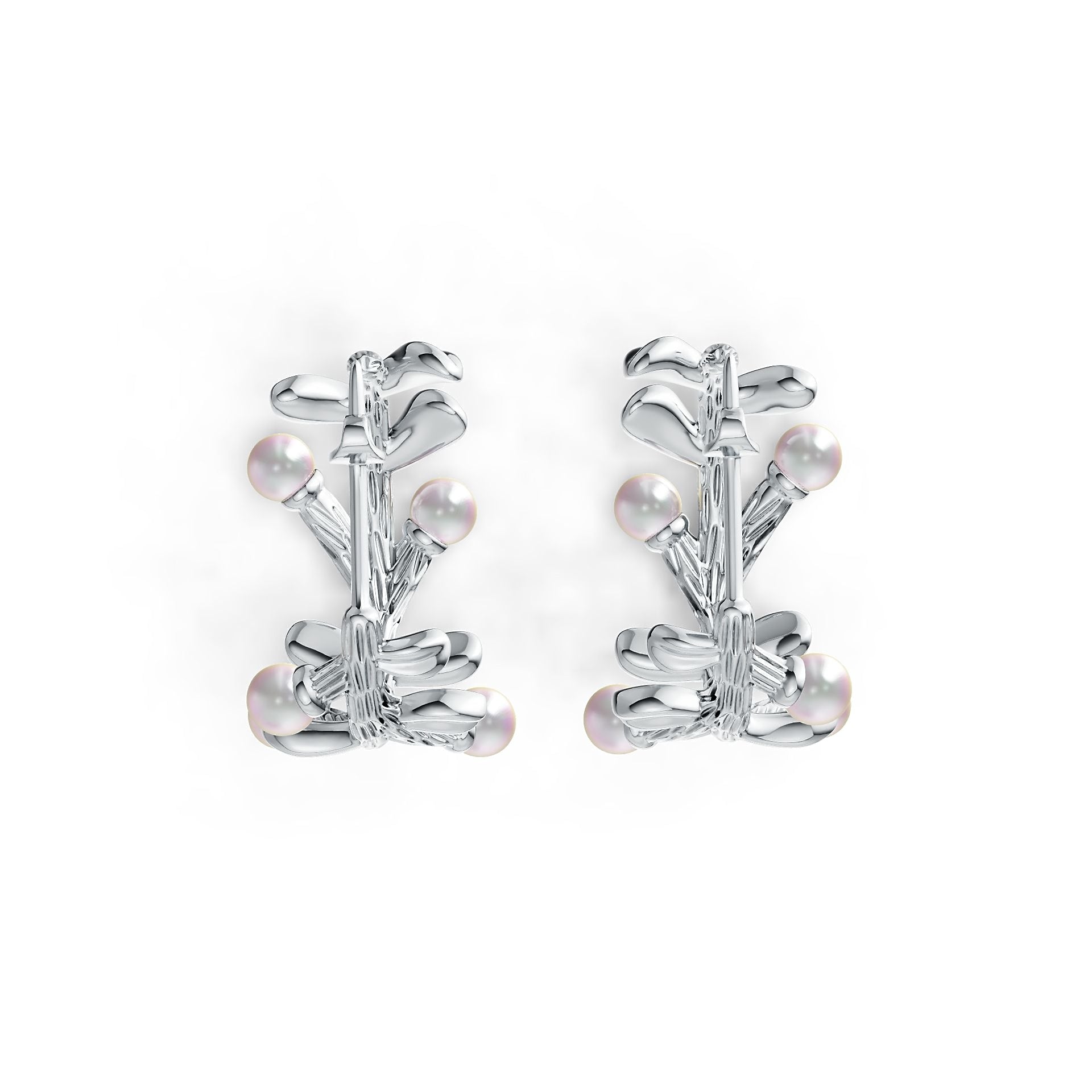 Sterling Silver Semi Mount Earrings Setting Round RD 3.5mm DHJ