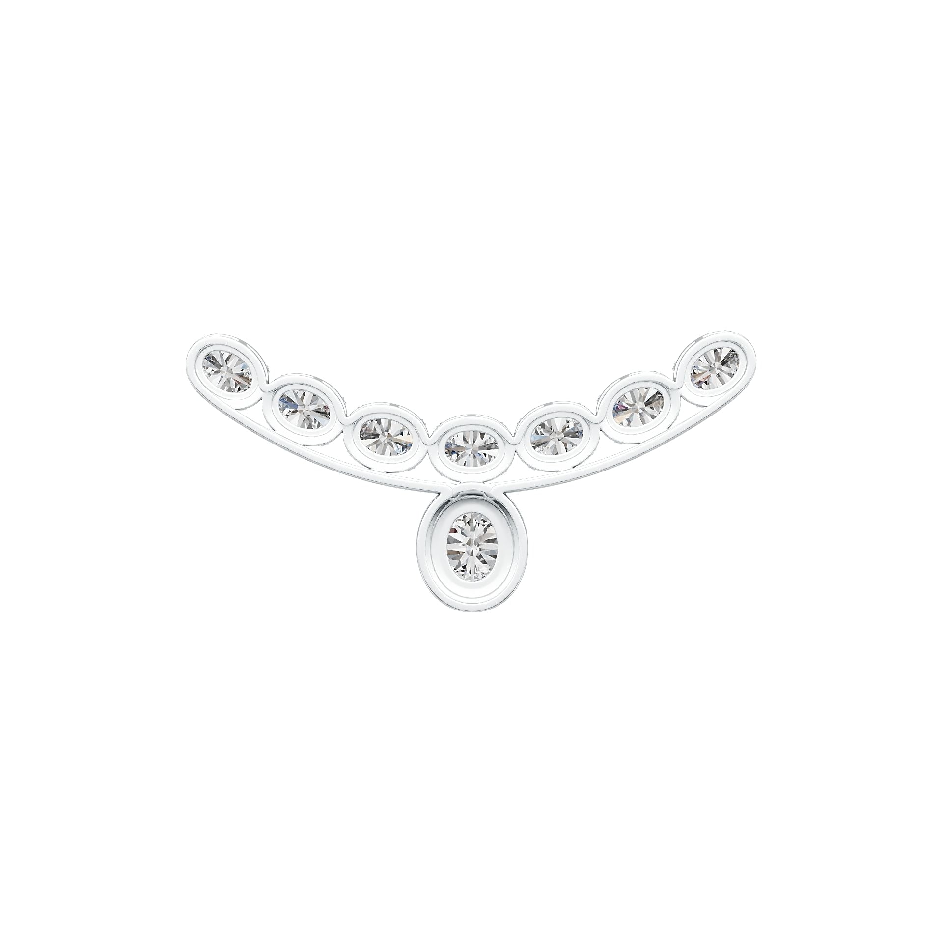 Platinum Semi Mount Earrings Setting Oval OV 10X8mm OV 8X6mm DHJ