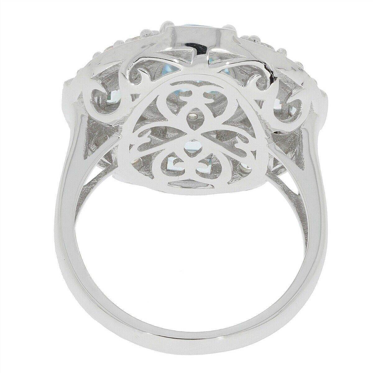 Platinum Semi Mount Ring Setting Oval OV 9x7mm Halo Cluster Cocktail Dome Ring Diamond Accent Syzjewelry