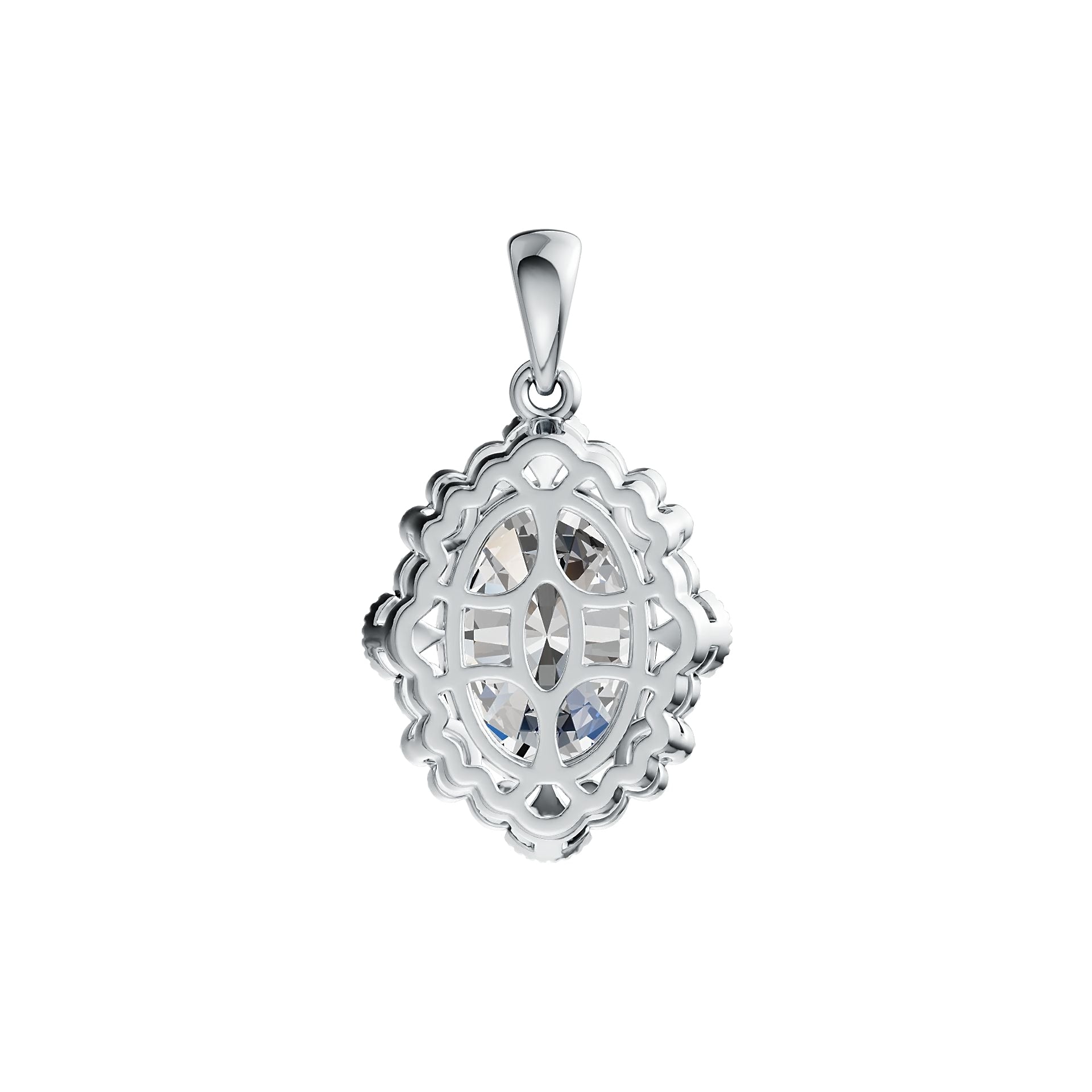 10K Gold Semi Mount Pendant Setting Oval OV 14X10mm Vintage-Inspired Moissanite Accent DHJ