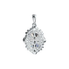 10K Gold Semi Mount Pendant Setting Oval OV 14X10mm Vintage-Inspired Moissanite Accent DHJ