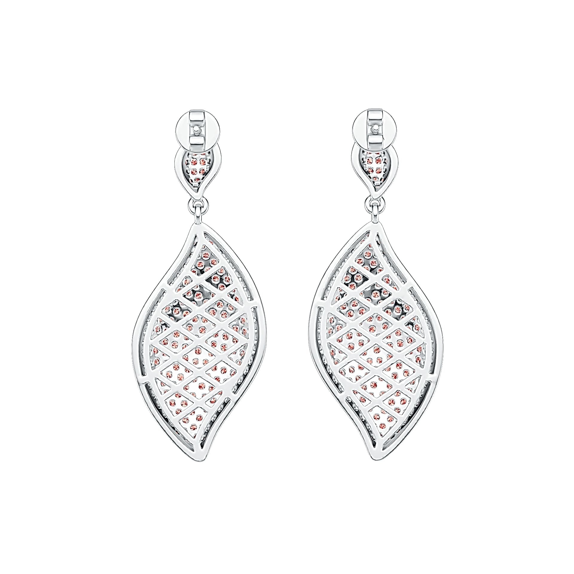 Platinum Dangle Drop Earrings with or Moissanite Diamond Accent DHJ