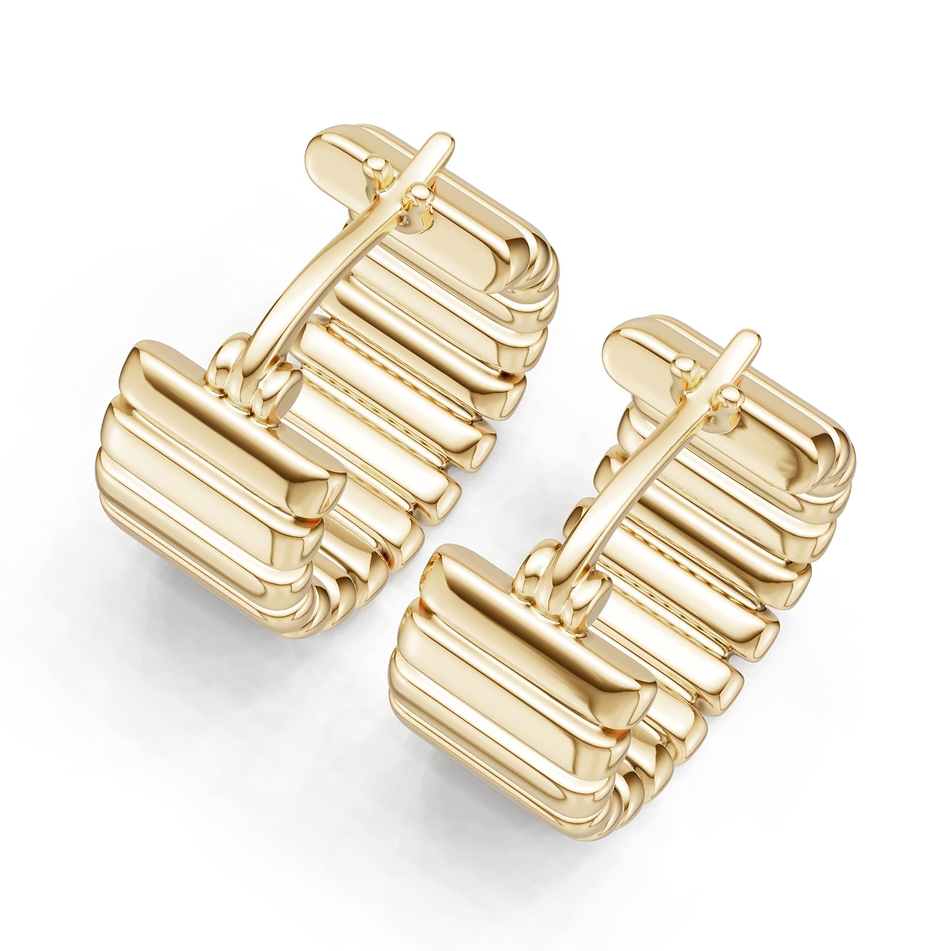 18K Gold Semi Mount Earrings Setting Round Ro 6x6mm Syz Jewelry