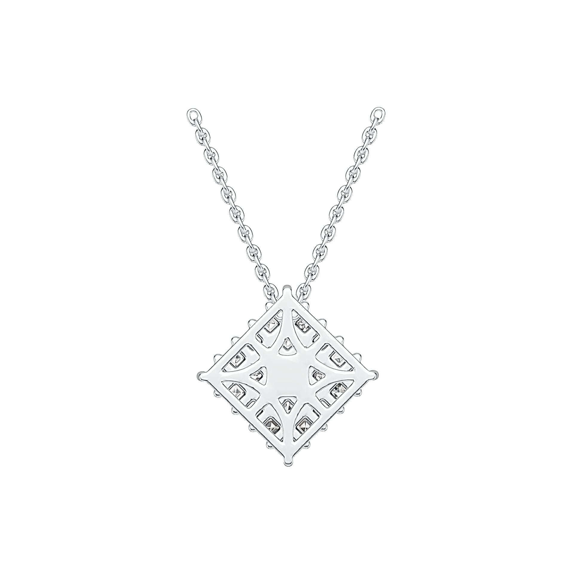Sterling Silver Cluster Pendant with White Topaz or Moissanite Syzjewelry