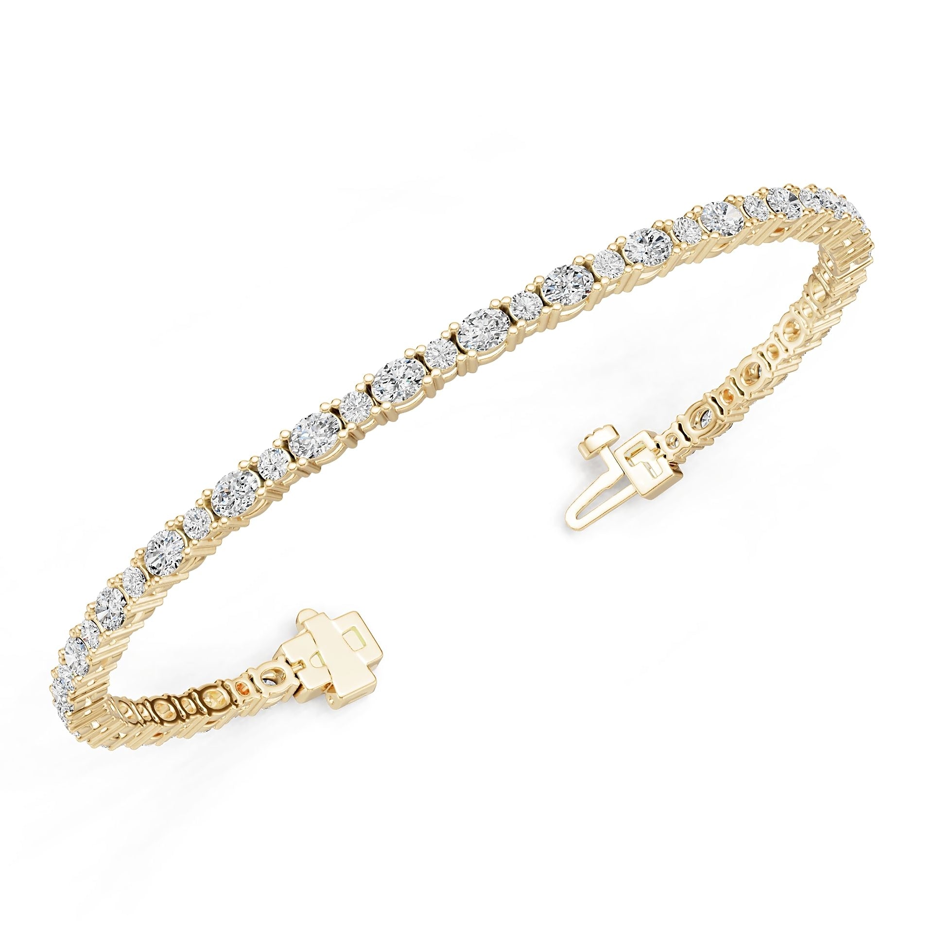 18K Gold Semi Mount Bracelet Setting Oval Ov 4x3mm Diamond Accent Syz Jewelry
