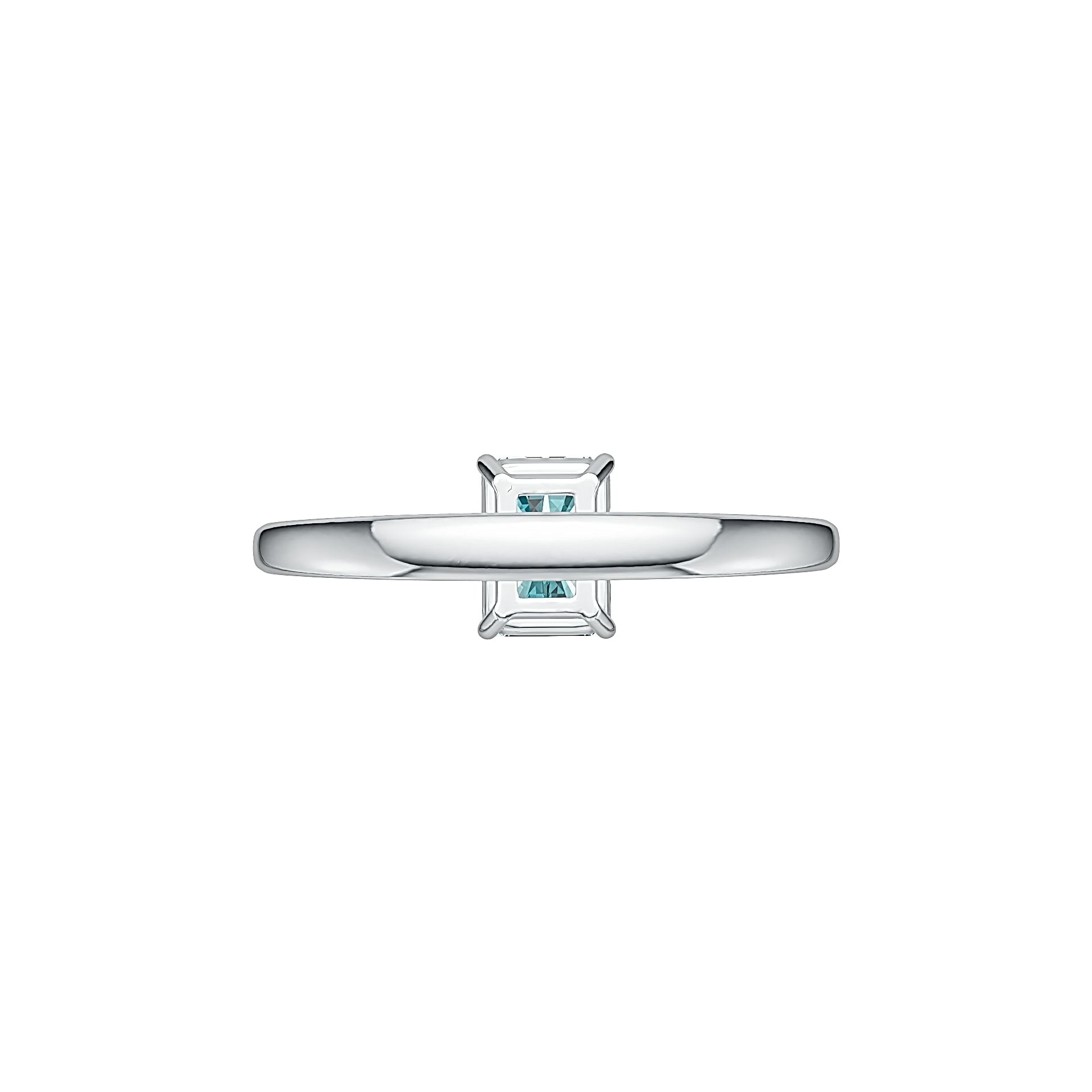 Sterling Silver Semi Mount Ring Setting Emerald OCT 7X5mm with White Topaz DHJ