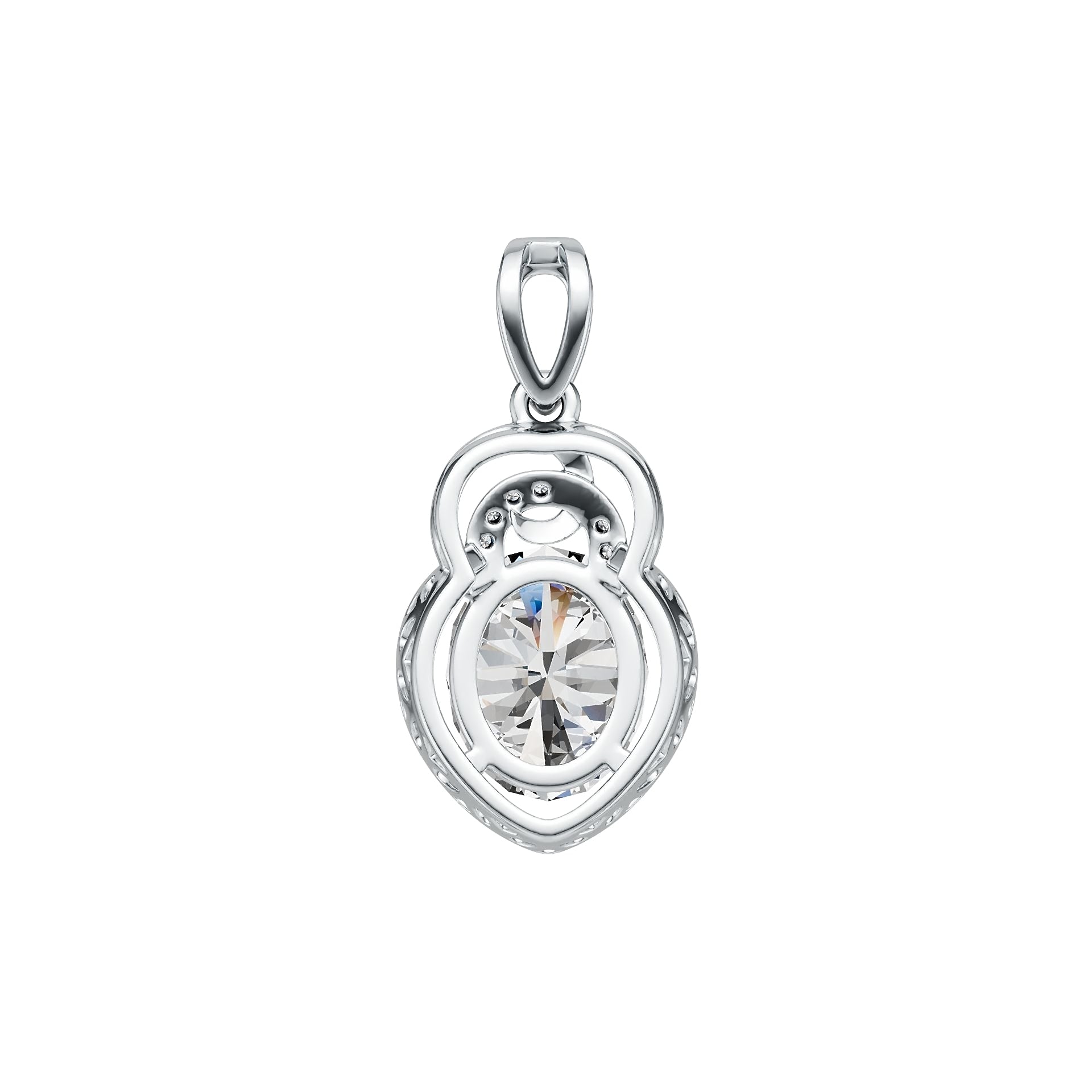 Sterling Silver Semi Mount Pendant Setting Oval OV 10X8mm DHJ