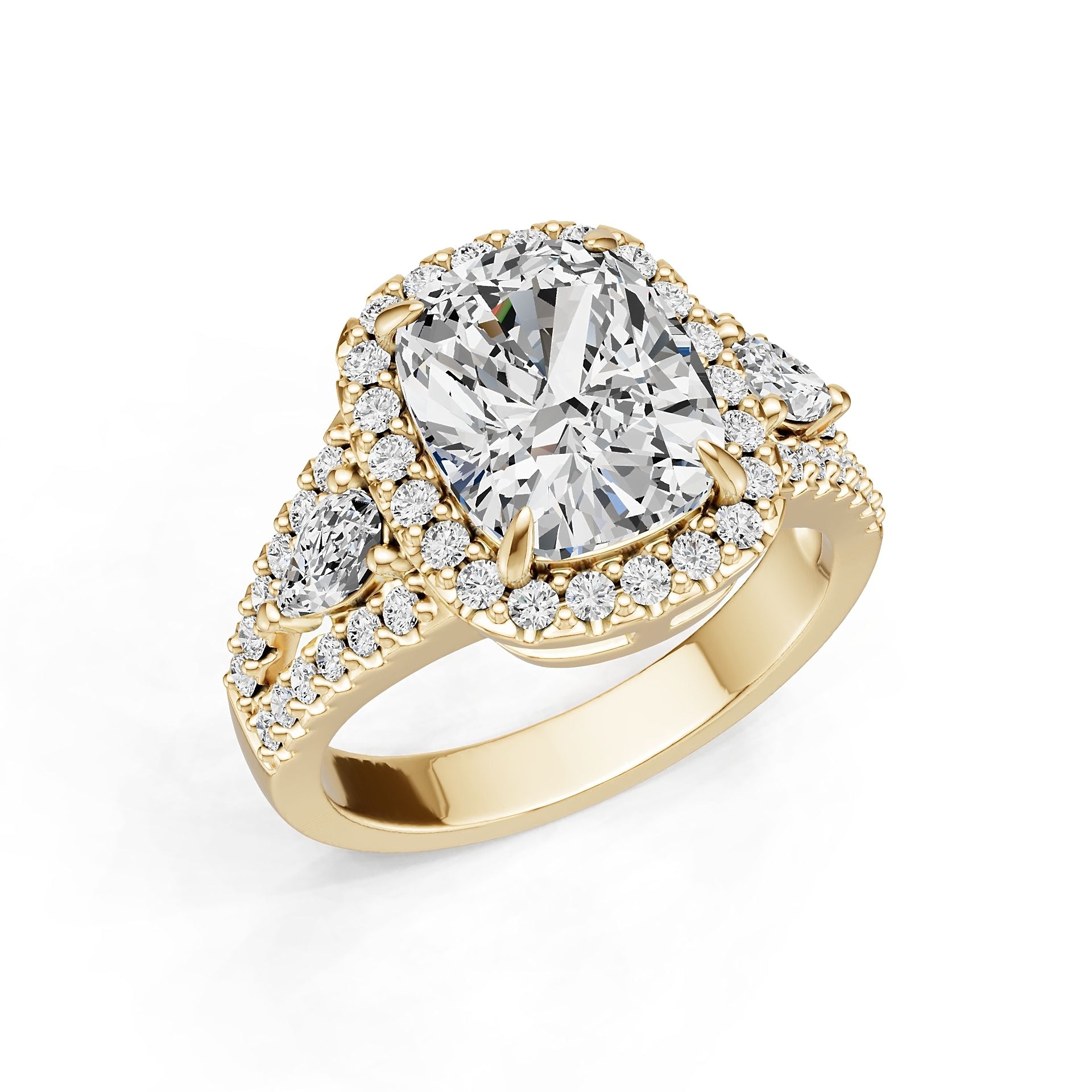 Platinum Semi Mount Ring Setting Cushion Cu 5x8mm Diamond Accent Syz Jewelry