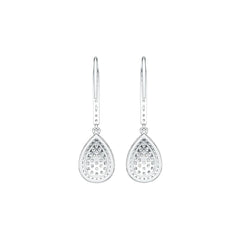 Sterling Silver Dangling Earrings with White Topaz or Moissanite