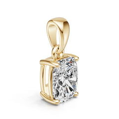 18K Gold Semi Mount Pendant Setting Cushion Cu 5x7mm Diamond Accent Syz Jewelry