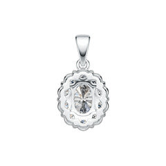 Sterling Silver Semi Mount Pendant Setting Oval OV 7X5mm with White Topaz DHJ